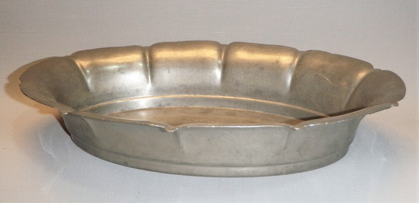 GERO tinnen ovale schaal