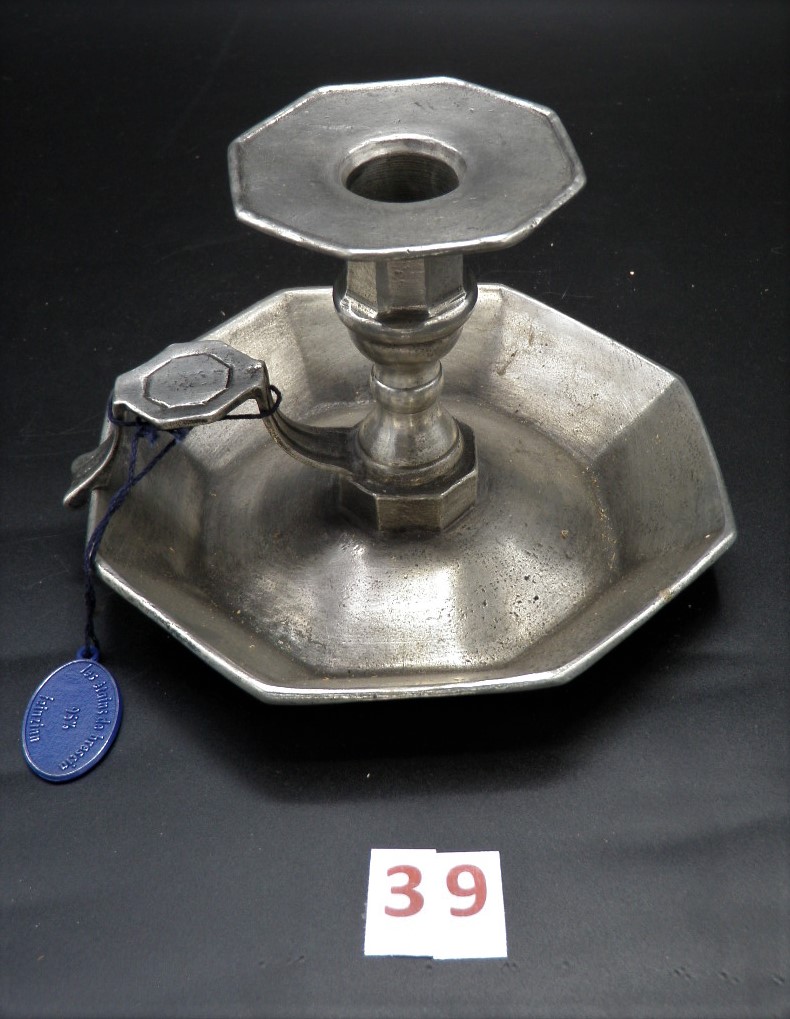 Italiaans design tinnen kandelaar